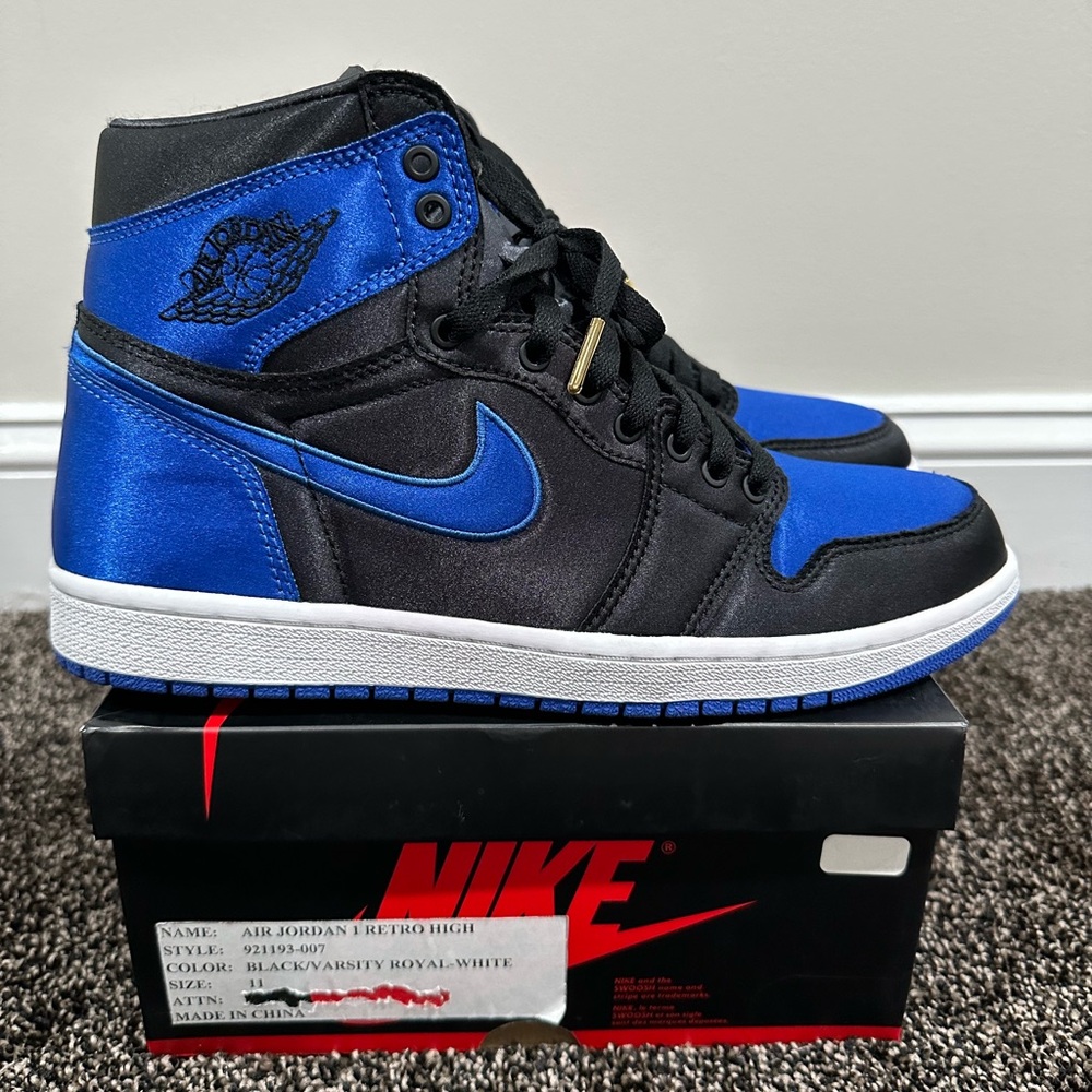 Air Jordan 1 Retro High EP Satin Royal Blue Promo Sample Sneakers